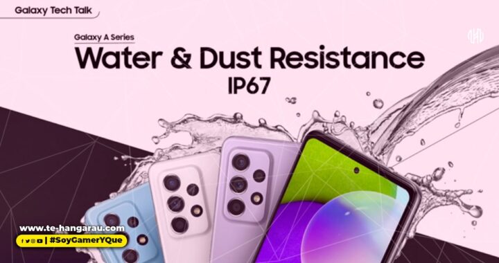 El Galaxy A52/A72 posee el escudo de la certificación IP67: resistente al agua y al polvo