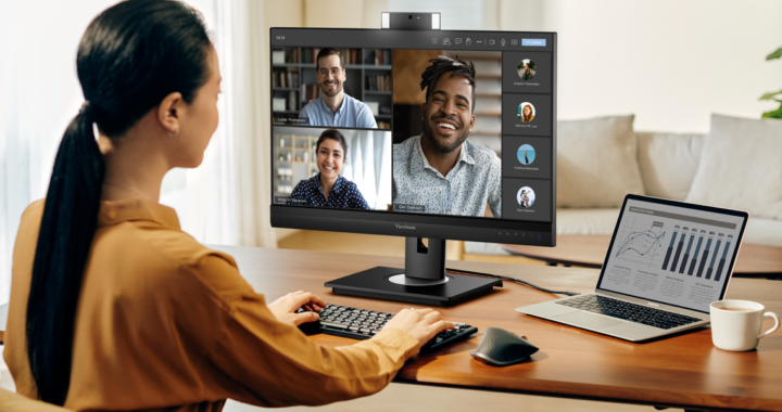ViewSonic presenta monitores premium con cámara web emergente para videoconferencia
